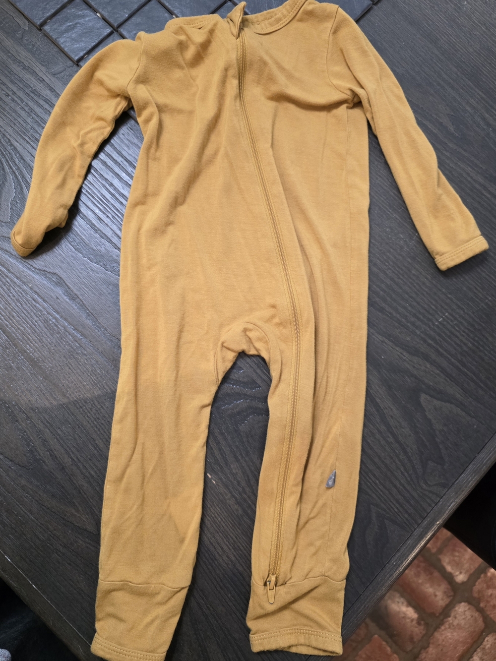 Kyte BABY Mustard Yellow Zippered One-Piece Bodysuit
